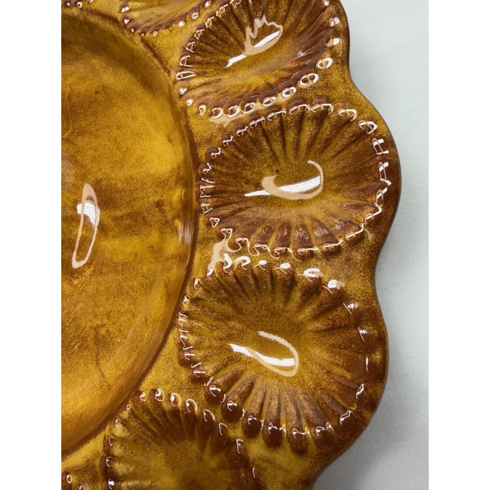 Vintage California USA E400 Ceramic Deviled Egg 12" 16 Count Serving Plate/... - Picture 3 of 15